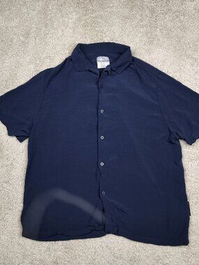 Youngla Lightweight Short Sleeves Button Up Cabo Vibez Shirt Size XL Navy Blue
